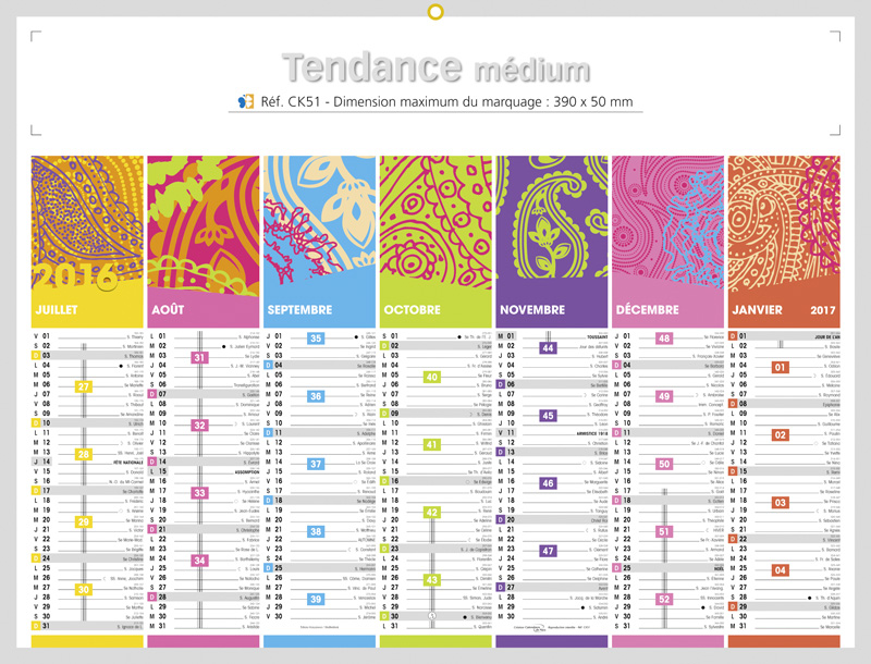 Calendrier Publicitaire Personnalise Cuisine 2016 - Medium Plaisirs