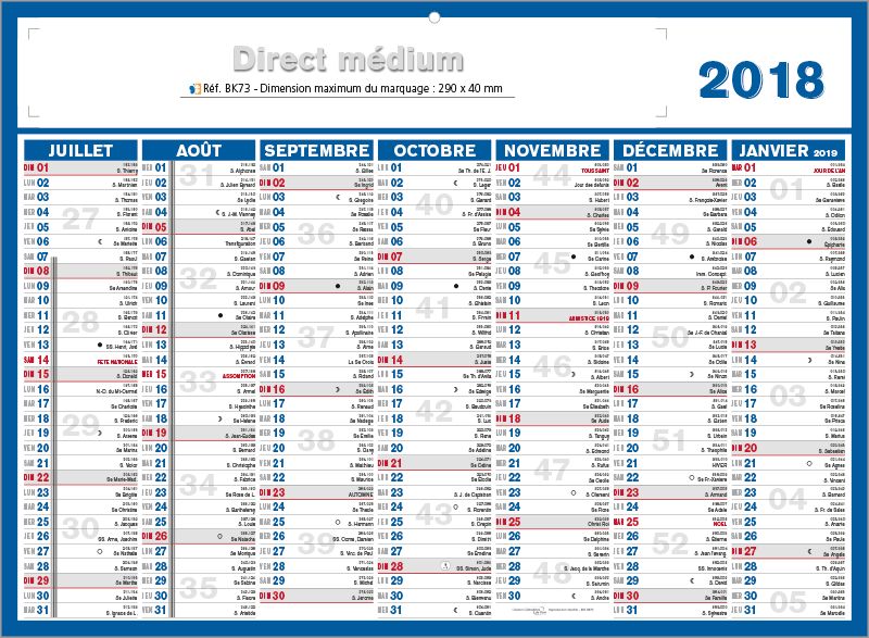 calendrier quantieme