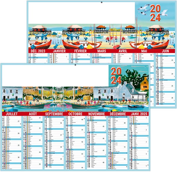 Calendrier bancaire personnalisable 2024 - aymeric - 270 x 208 mm