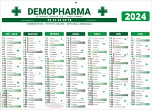 Calendrier bancaire 2024 - gameco pharma - 550 x 405 mm 1
