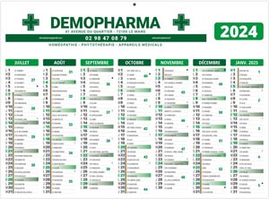 Calendrier bancaire 2024 - gameco pharma - 550 x 405 mm 2