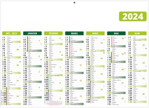 Calendrier bancaire personnalisable 2024 - gameco vert - 430 x 335 mm 1