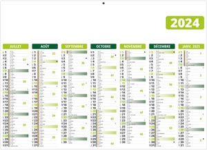 Calendrier bancaire personnalisable 2024 - gameco vert - 430 x 335 mm 2