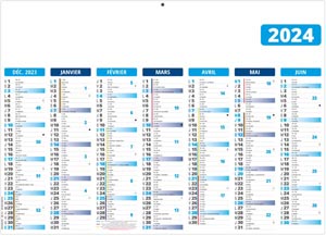 Calendrier bancaire personnalisé 2024 - gameco bleu - 430 x 335 mm 1