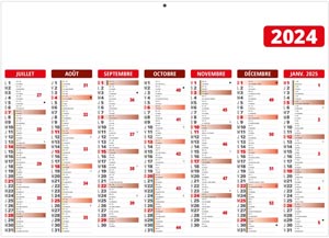 Calendrier bancaire personnalisable 2024 - gameco rouge - 550 x 405 mm 2