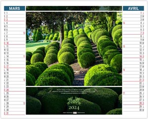 Calendrier personnalisé 2024 - 2 en 1 jardins d'ornement - 330 x 470 mm 2