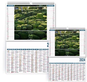 Calendrier personnalisé 2024 - 2 en 1 jardins d'ornement - 330 x 470 mm