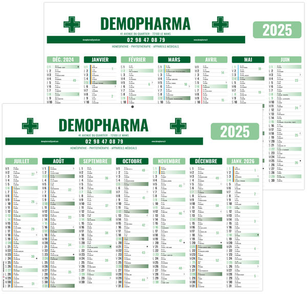 Calendrier publicitaire gameco pharma 2025