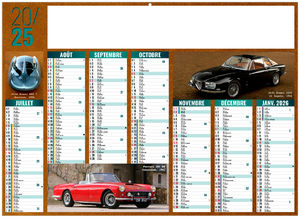 Calendrier personnalisable bolides 2025 2