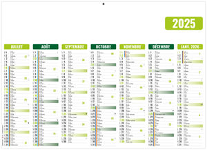 Calendrier personnalisable gameco vert 2025 2