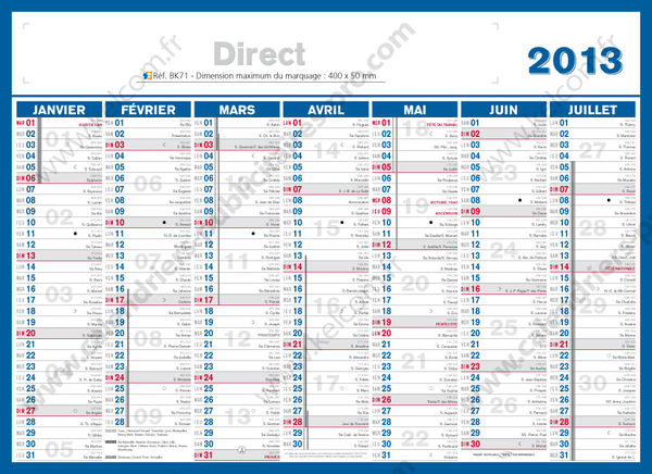 Calendrier bancaire publicitaire direct, Maxi Direct