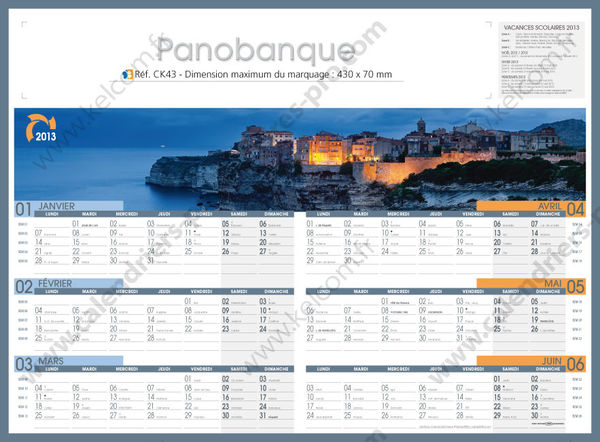 Calendrier bancaire publicitaire grand format, Panorabanque