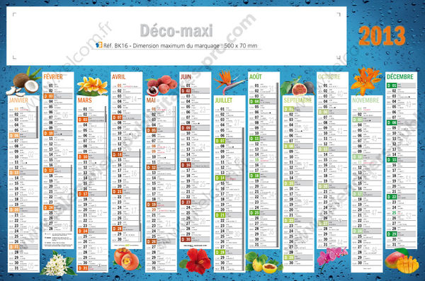 Calendrier de banque, Maxi Déco
