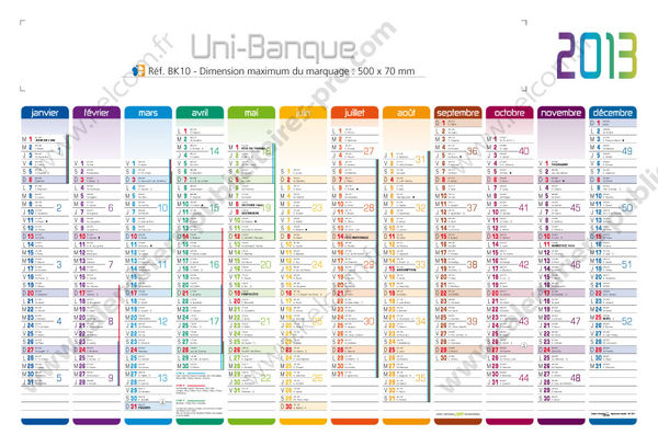 Calendrier grand format, Maxi Banque
