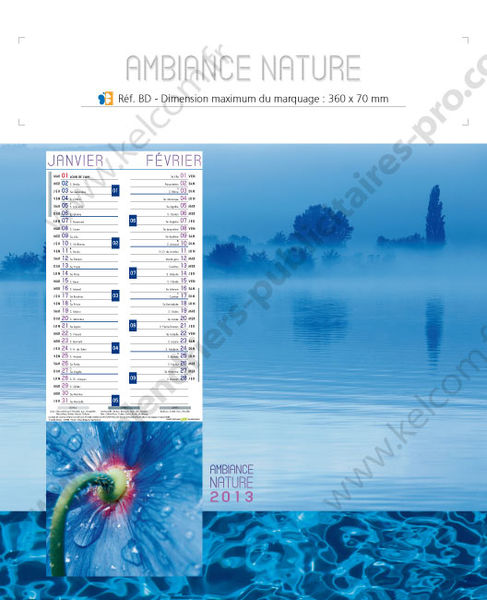 Calendrier publicitaire paysage, Natura