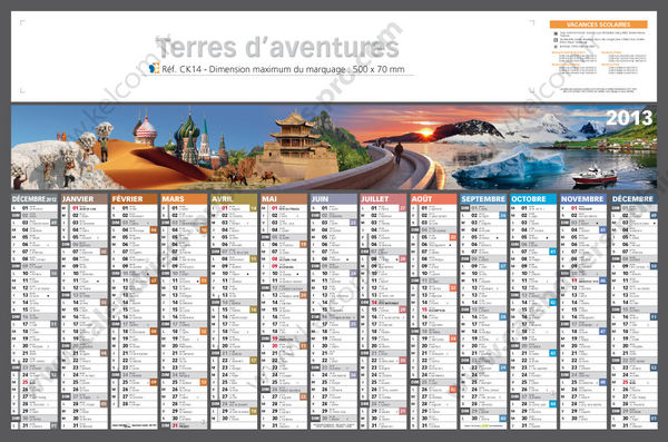 Calendriers entreprise, Maxi Aventures