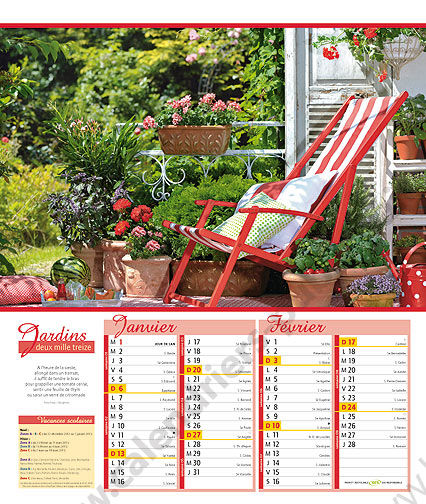 Calendriers publicitaires jardins vide poche, Gardens