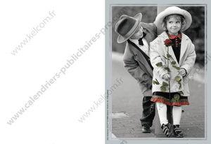 Calendriers publicitaires de poches enfants, Enfants Noir et Blanc 3