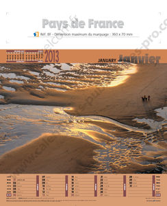Calendriers publicitaires feuillets France, Calendrier paysage France 2
