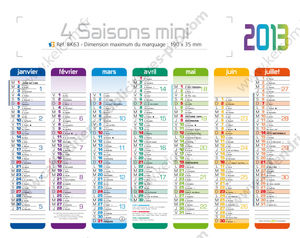 Minis calendriers publicitaires, Mini Les 4 Saisons