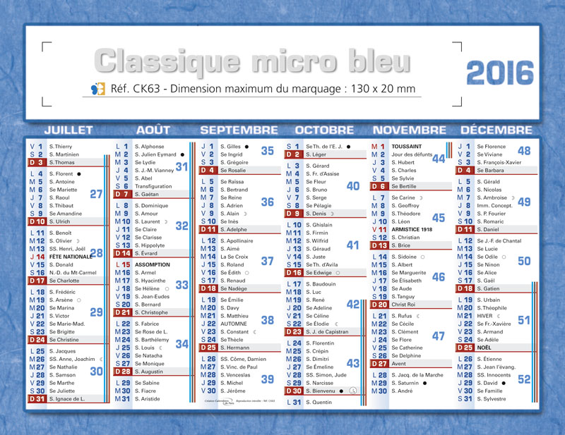 Somme Nous En Semaine Paire Ou Impaire Calendrier publicitaire bancaire
