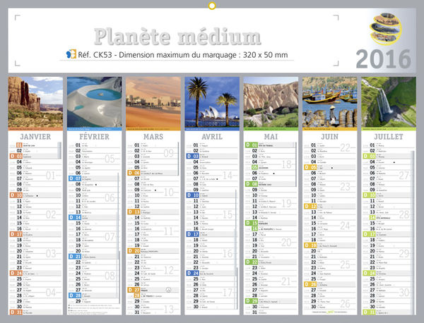 Calendrier publicitaire de banque diapo, Medium Clichés