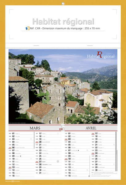 Calendriers publicitaires régions, Habitat Régional
