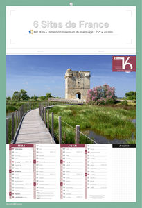 Bloc calendrier publicitaire, Sites de France 1