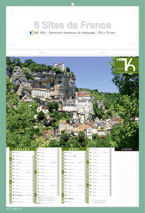 Bloc calendrier publicitaire, Sites de France 2