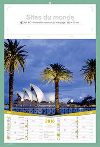 Bloc calendrier publicitaire illustré, Sites du Monde 1