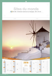 Bloc calendrier publicitaire illustré, Sites du Monde 2