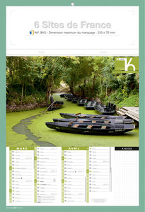 Bloc calendrier publicitaire, Sites de France