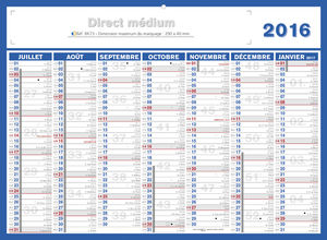 Calendrier bancaire publicitaire entreprise, Medium Direct 1