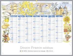 Calendrier publicitaire à personnaliser France , Medium Paysage France