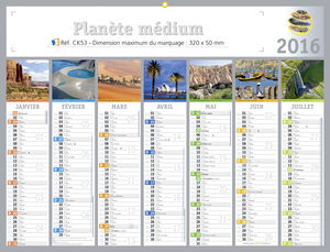 Calendrier publicitaire de banque diapo, Medium Clichés