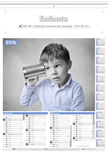 Calendrier publicitaire photographe, Enfants