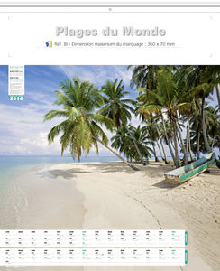 Calendrier publicitaire plage, Plages du monde