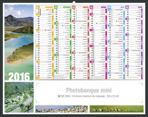 Mini calendrier publicitaire, Mini Décobanque