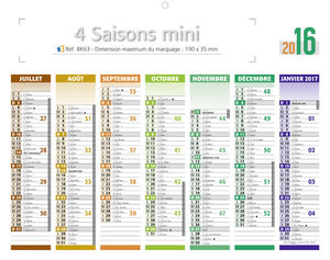 Minis calendriers publicitaires, Mini Les 4 Saisons 1