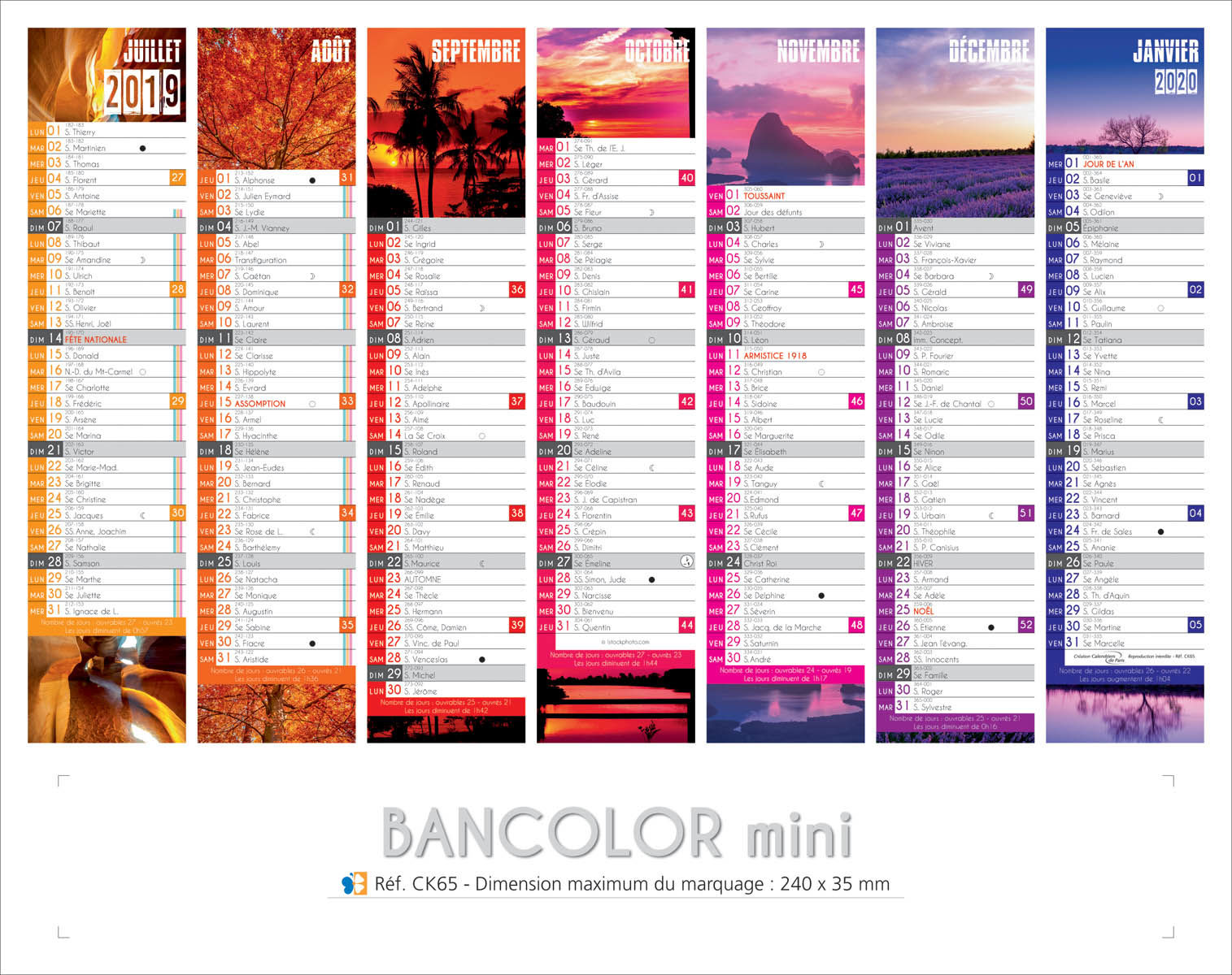 calendrier publicitaire pas cher