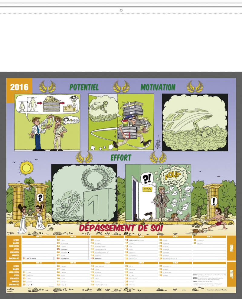 calendrier publicitaire illustré humour