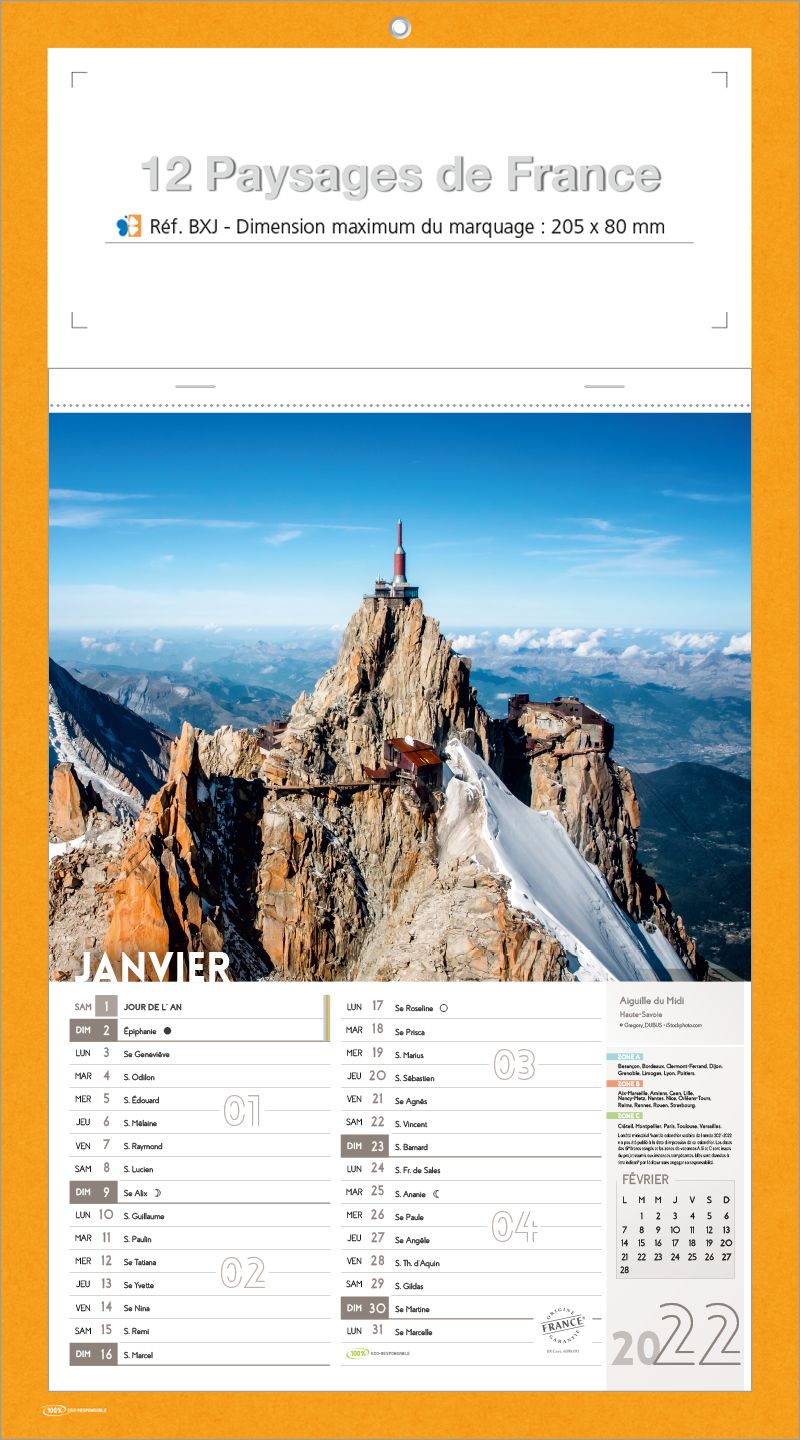 Calendrier Ramadan 2023 Haute Savoie Bloc Illustre Publicitaire | Calendriers Publicitaires Paysages Blocs  Agrafes