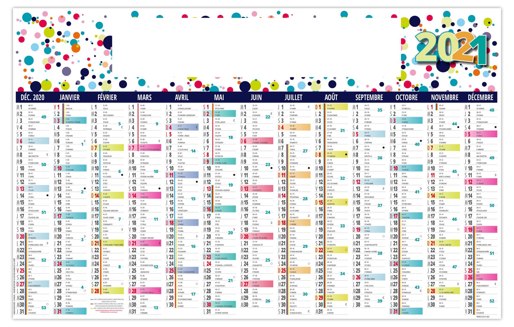 Calendrier Bancaire | Casimir | 67 x 43 cm
