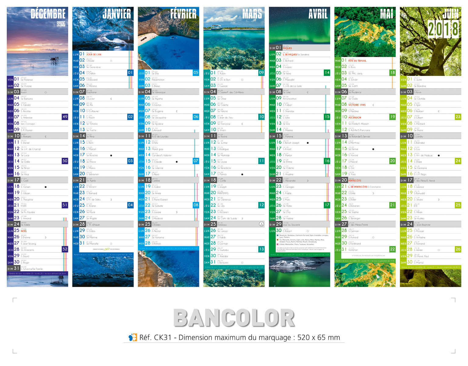 Calendrier entreprise | Calendrier bancaire publicitaire