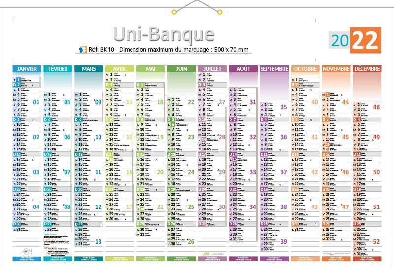 Calendrier grand format | Calendrier bancaire a personnaliser