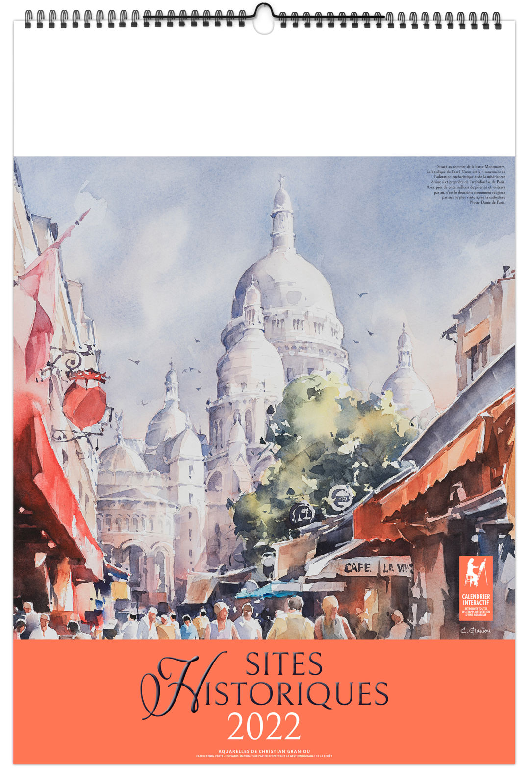 Calendrier 2023 Christian Graniou Calendrier Illustre Personnalisable Sites Historiques 330 X 490 | Calendrier  Publicitaire Feuillets Illustres Artistes