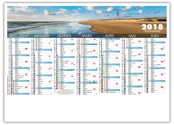 Calendrier Bancaire | la Charente Maritime - Loire Atlantique | 570 x