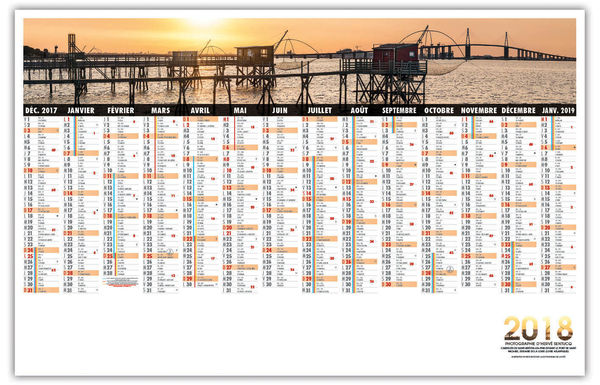 Calendrier Bancaire | Loire Atlantique | 670 x 430 cm
