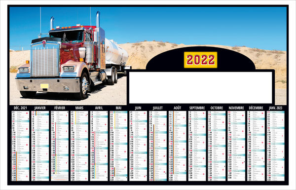 Calendrier bancaire publicitaire - Camion - 470 x 290