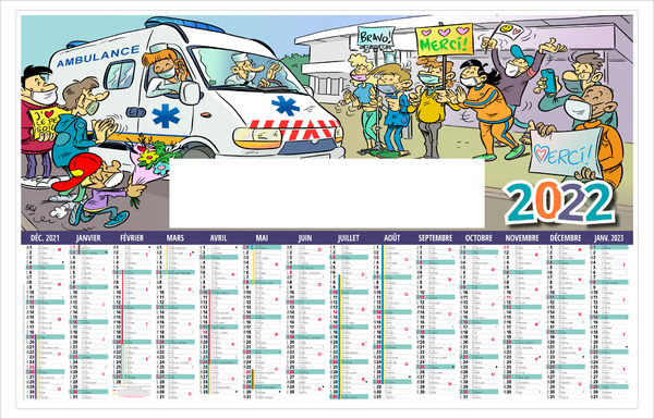 Calendrier bancaire publicitaire - L'Ambulancier - 470 x 290